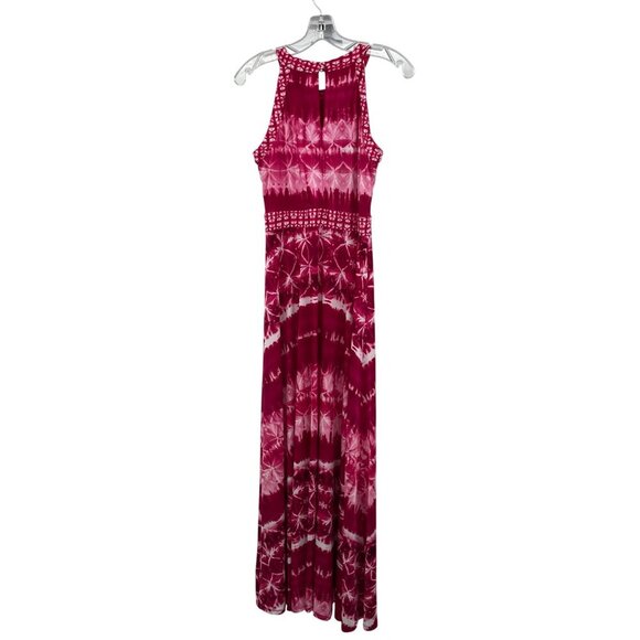 INC International Concepts Sleeveless Maxi Dress Front Slit Pink/White Small New - Picture 7 of 9